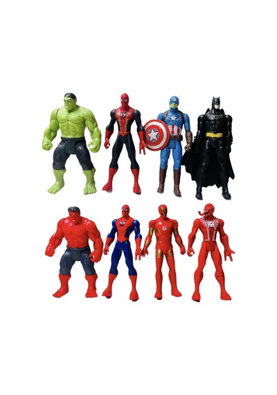 Avengers Işıklı Örümcek Adam Hulk Kaptan Amerika Batman İronman Venom 8'li Kahramanlar Oyun Seti