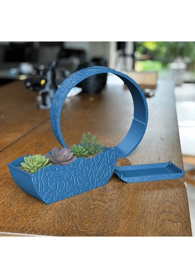 3d Baskı Self-watering Planter - Kendi Kendini Sulayan Saksı-mavi Çok Renkli