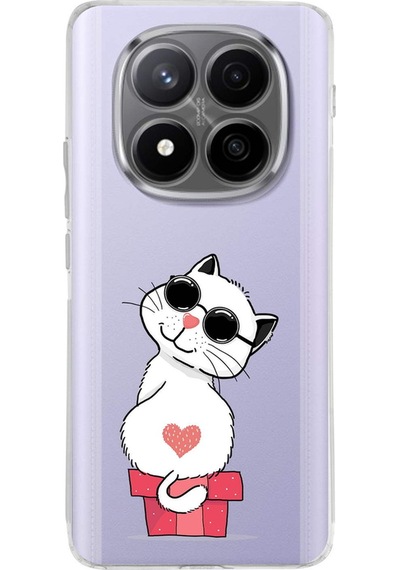 Xiaomi Redmi Note 14 Pro Plus İle Uyumlu Coolcat Baskılı Kamera Korumalı Şeffaf Kılıf Şeffaf