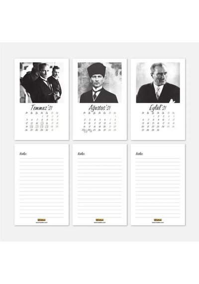 Atatürk Fotoğraflı 2027 Masa Takvimi - Siyah Beyaz
