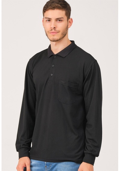 V1902 Dewberry Erkek Polo Yaka Sweatshırt-siyah Siyah
