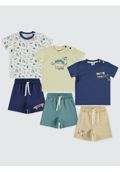 Civil Baby Erkek Bebek Takım 3'lü Set 6-18 Ay Lacivert Lacivert