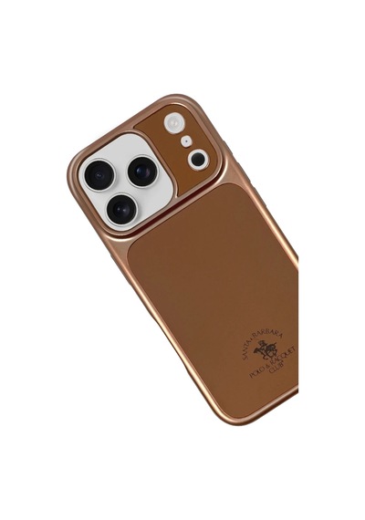 Santa Barbara Polo Racquet Club Apple Uyumlu iPhone 17 Pro Max Uyumlu Kılıf Manyetik Şarj Destekleyen İçi Süet Lucas Deri Kapak Gold