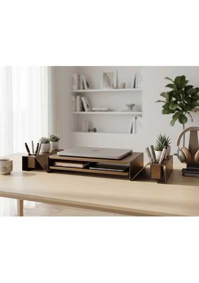 Hamton Vıdmon Organizerli Monitör Yükseltici - Bronz - 100 Cm Kompakt