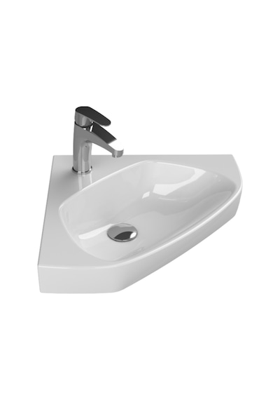 Turkuaz Seramik Cerastyle Mini 46 x 46 CM Arda Köşe Lavabo
