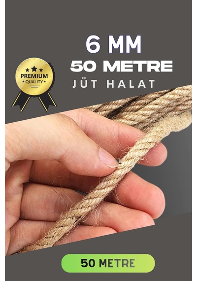 6 Mm 50 Metre Jüt Halat Dekoratif Hasır İp Urgan Süs Çeşidi