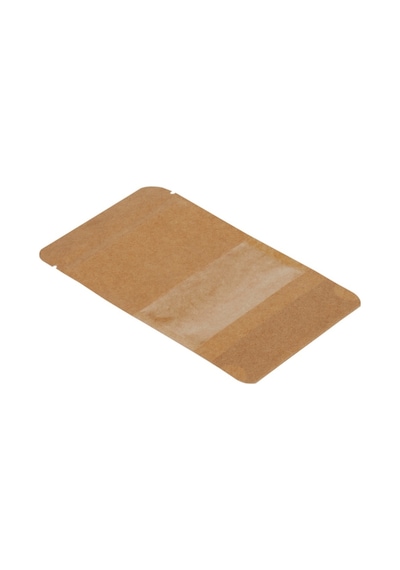 Packanya Kraft Dar Pencereli Doypack 500'lü 8.5 x 14.5 + 2.5 CM