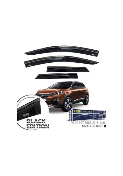 Peugeot 3008 Cam Rüzgarlığı Siyah Kromlu 2017+ Sonrası Blackediti