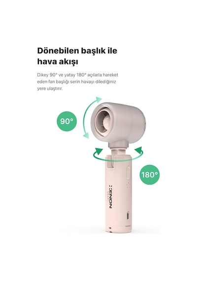 Xenon Smart Taşınabilir Şarjlı 5 Kademeli El Fanı 7 Saat Kullanım 14000 Rpm Sessiz Mini Vantilatör X6101