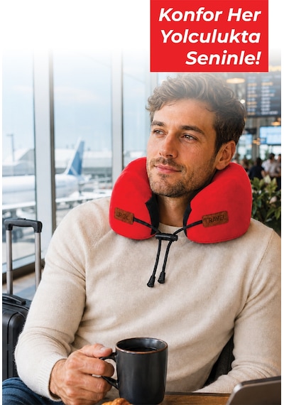 Viscofoam Cosy Ortopedik Seyahat Yastığı Visco Boyun Destekli Seyahat Yastığı - Kırmızı | Ergo Travel