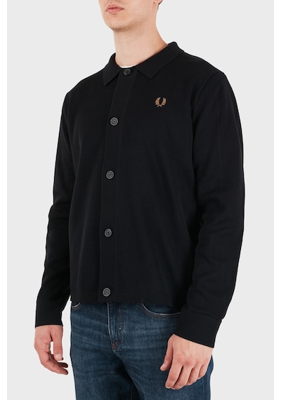 Fred Perry Logolu % 100 Pamuk Klasik Yaka Gömlek Erkek Gömlek K3311 102 Siyah SİYAH