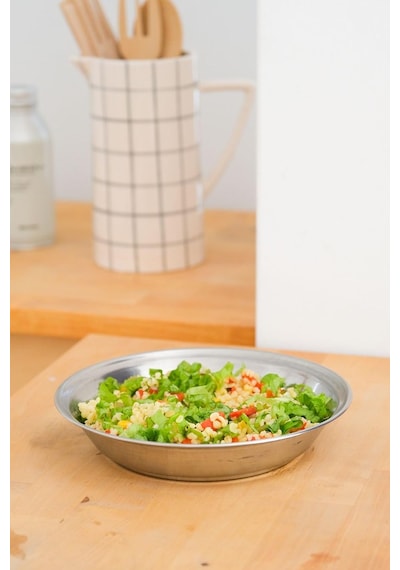 Metal 21 Cm Salata Kısır Meyve Sunum Tabağı Çok renkli