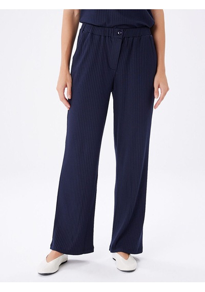 Faik Sönmez Wıde Leg Fıt Kaşkorse Örme Pantolon W27pnt019 Uw27pnt01920 Lacivert