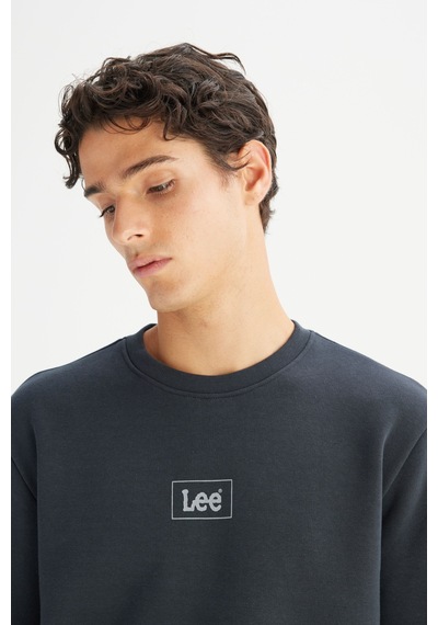 Lee Regular Fit Normal Kesim Bisiklet Yaka İçi Polarlı Antrasit Sweatshirt Gri