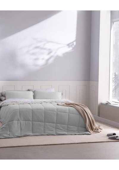 Madame Coco İlus Bambu Çift Kişilik Comforter Set - Gri 8684427064252 Gri