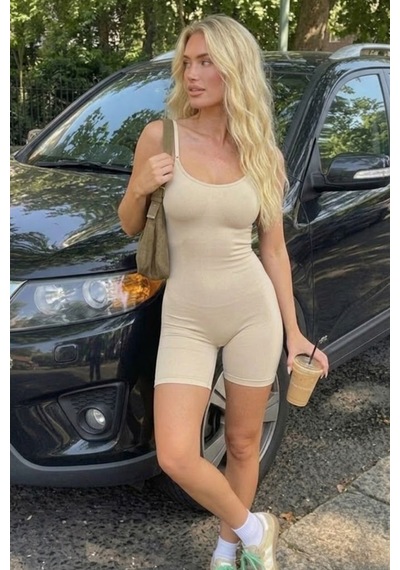 Fit Women Kadın ı Ten Renk Basic Askılı Body