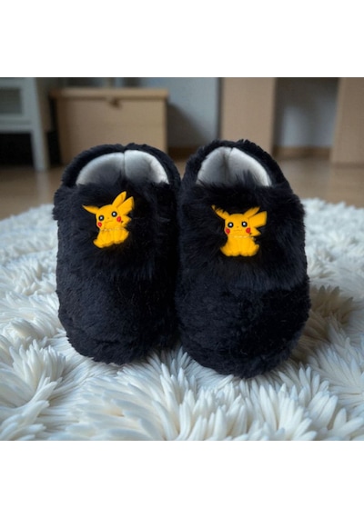 Huzurlu Adımlar Siyah Pikachu Panduf