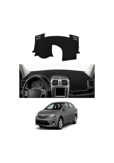 Toyota - Avensis 2008-2015 Uyumlu Torpido Koruma Kılıfı - Gri Şeritli