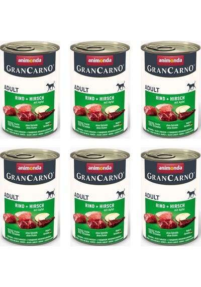 Animonda Gran Carno Sığır Ve Geyikli Köpek Konserve 400 G X 6 Adet