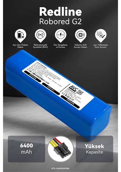 Redline Robored G2 6400mah Robot Süpürge Bataryası K.k