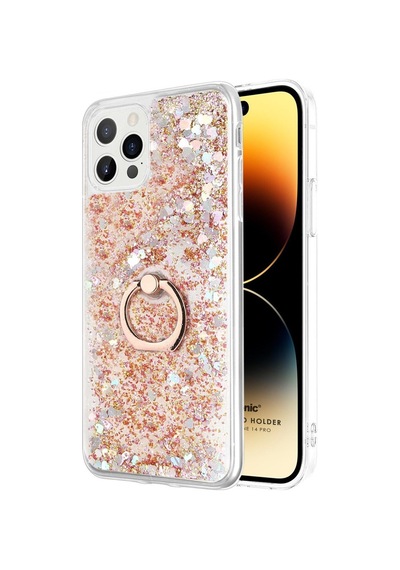 Microsonic Apple Uyumlu iPhone 14 Pro Max Kılıf Glitter Liquid Holder