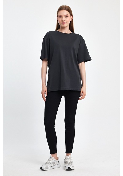 Odda 0008 Kadın Oversize Tişört Füme Odda 0008 Kadın Oversize Tişört Füme
