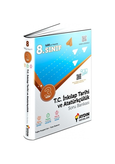 8. Sınıf T.C. İnkılap Tarihi ve Atatürkçülük Üç Adım Soru Bankası -  Aydın Yayınları