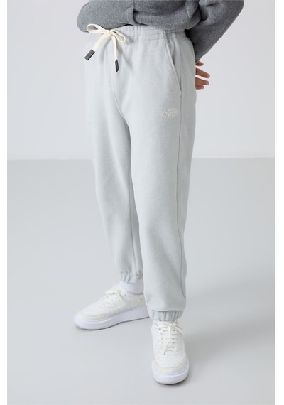 Tommylife Tommy Life Taş Kalın Yumuşak Dokulu Standart Fit Nakışlı Polar Erkek Çocuk Eşofman Alt - 11220 Taş