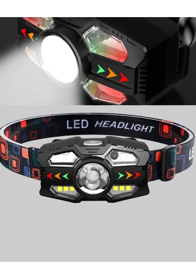 Şarj Edilebilir Led Far Hareket Sensörlü 5 Modlu Outdoor Yeni Nesil Belirtilmemiş