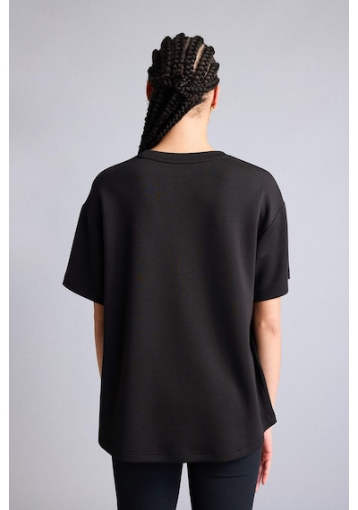 DeFactoFit Oversize Geniş Kalıp Bisiklet Yaka Sporcu Modal Kısa Kollu Siyah Tişört D7127AX25SPBK81 DeFactoFit Oversize Geniş Kalıp Bisiklet Yaka Sporcu Modal Kısa Kollu Siyah Tişört D7127AX25SPBK81