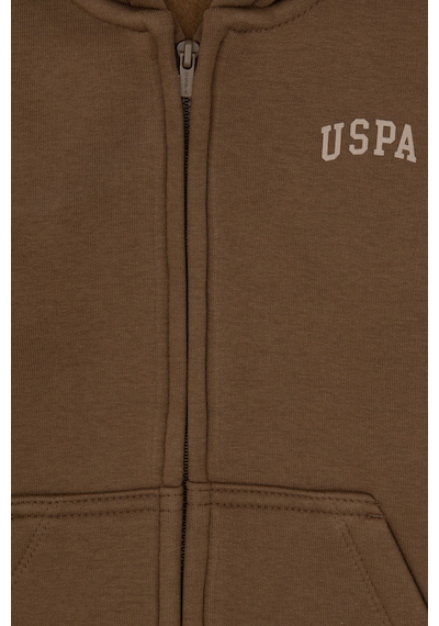 U.S. Polo Assn. Erkek Çocuk Haki Fermuarlı Kapüşonlu Sweatshirt 50313852-VR027