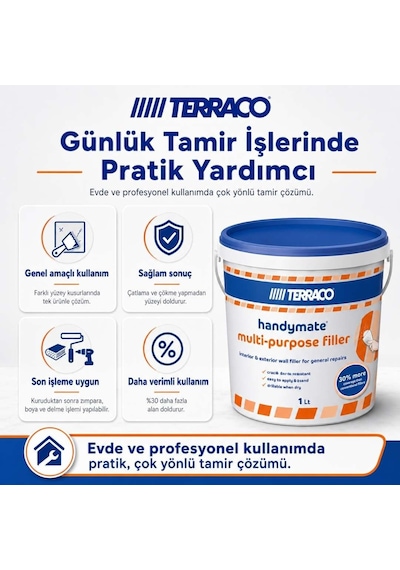 Terraco Handymate Çok Amaçlı Tamir Dolgu Macunu - 1 Lt