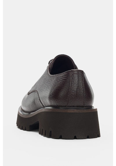 Calder Hakiki Deri Bağcıklı Kadın Loafer- Kahverengi