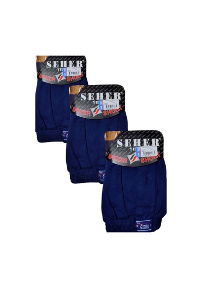 Yıldız 3'lü Erkek Penye Boxer-lacivert-s Lacivert