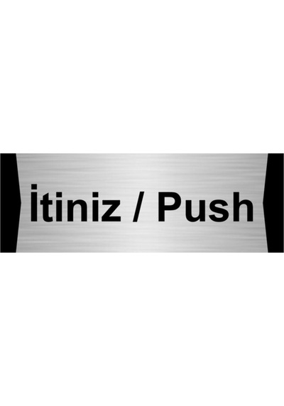 Itiniz/push 10x20cm Gümüş Renk Metal Yönlendirme Levhası