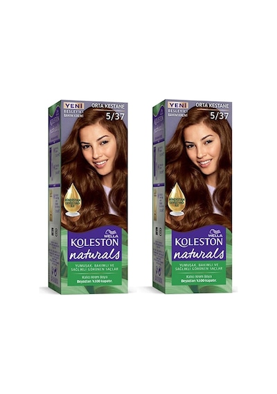 Hubrendy Tedarik Naturals Saç Boyası Orta Kestane 5/37 2x Paket