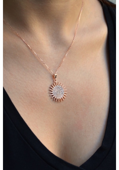 Kadın 925 Ayar Gümüş Kolye N107801 Rose Gold