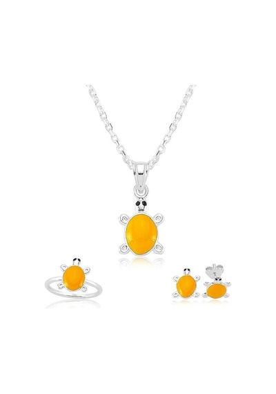 Gümüş Turuncu Kaplumbağa Çocuk Set (546128993)