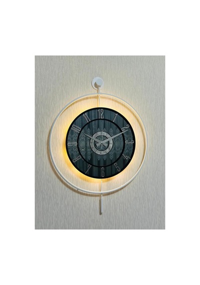 Pey Aksesuar Metal Camlı Duvar Saati 50 X 70 Cm Orta Boy Işıklı Gerçek Cam M51-beyaz-füme-siyah-gümüş M51-beyaz-füme-siyah-gümüş
