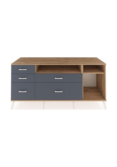 Kronos Konsol 2 Raflı 5 Çekmeceli 176x59x83 Çam-çam/antrasit Çam/antrasit Kronos Konsol 2 Raflı 5 Çekmeceli 176x59x83 Çam-çam/antrasit Çam/antrasit