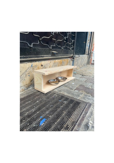 Kedi Mama Kabı, Sokak Kedileri İçin Mama Kabı Yağmurdan Korumalı Mama Kapı, Mama Kabı Standı Tekne Vernikli Ağaç - 762315416
