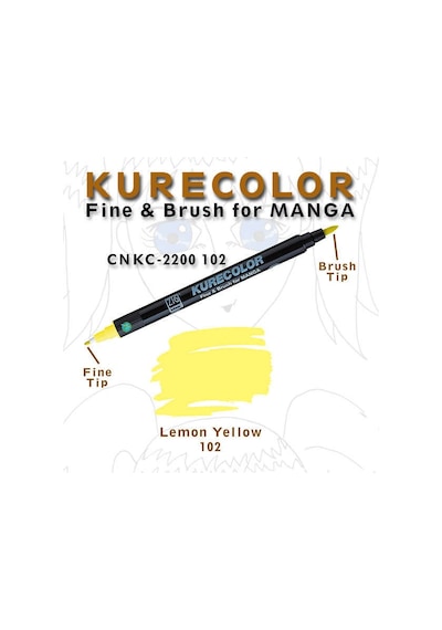 Zig Kurecolor Brush For Manga Çizim Kalemi 102 Lemon Yellow