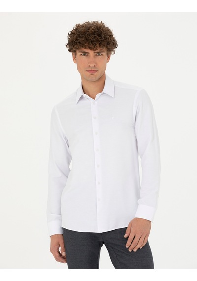 Pierre Cardin Erkek Beyaz Desenli Gömlek 50278184-vr013 Beyaz