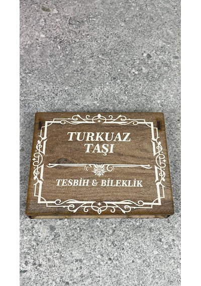 Turkuaz Taşı Tesbih Ve Doğal Taş Bileklik Seti Nazar Koruyucu, Şans Getiren Hediye Kutulu Turkuaz