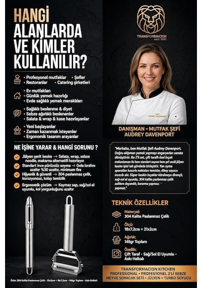 Tr Soyacak - Sebze Soayacağı - Oyacak Soyacak Seti Dilimele Kazıma Profesyonel 722017 Gümüş Genel