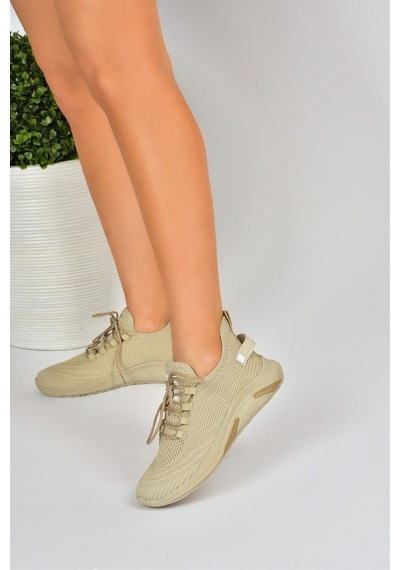 Fox Shoes Bej Triko Kumaş Kadın Spor Ayakkabı M702006204
