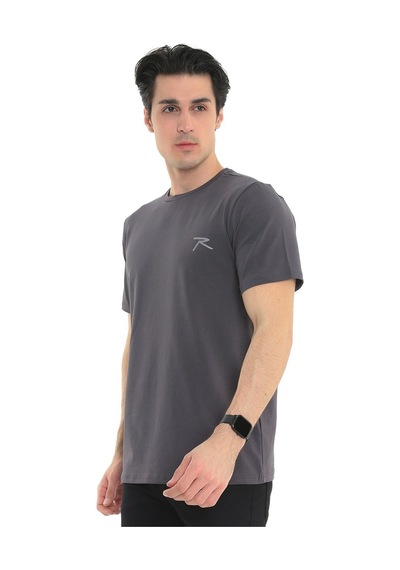 Raru Erkek %100 Pamuk T-Shirt Gravıs Antrasit (541475217)