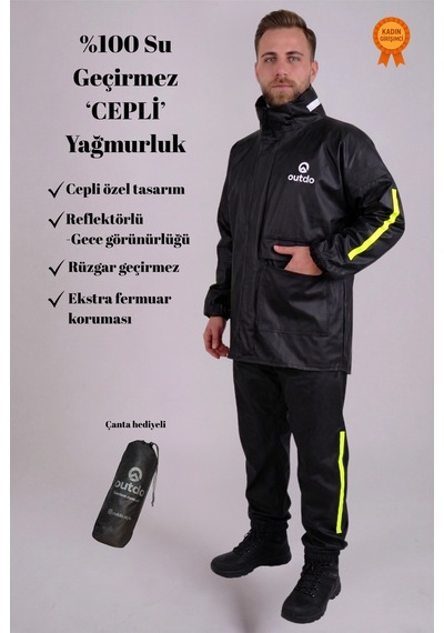 Outdo Motorcu Yağmurluğu "cepli" Alt Üst Takım Yağmurluk Diğer