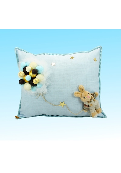Süslebabypartystore Takı Yastığı, Bubble Ve Tavşan Süslemeli - Mavi