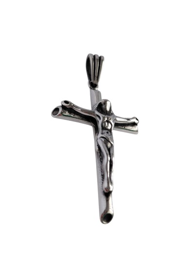 925 Ayar Gümüş Çarmıhtaki İsa Kabartma Tasarım Cross Kolye Ucu Gümüş